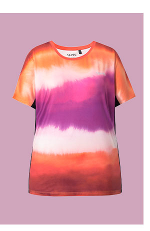 Maglia funzionale con inserti di mesh, scollo rotondo, mezze maniche e materiale riciclato