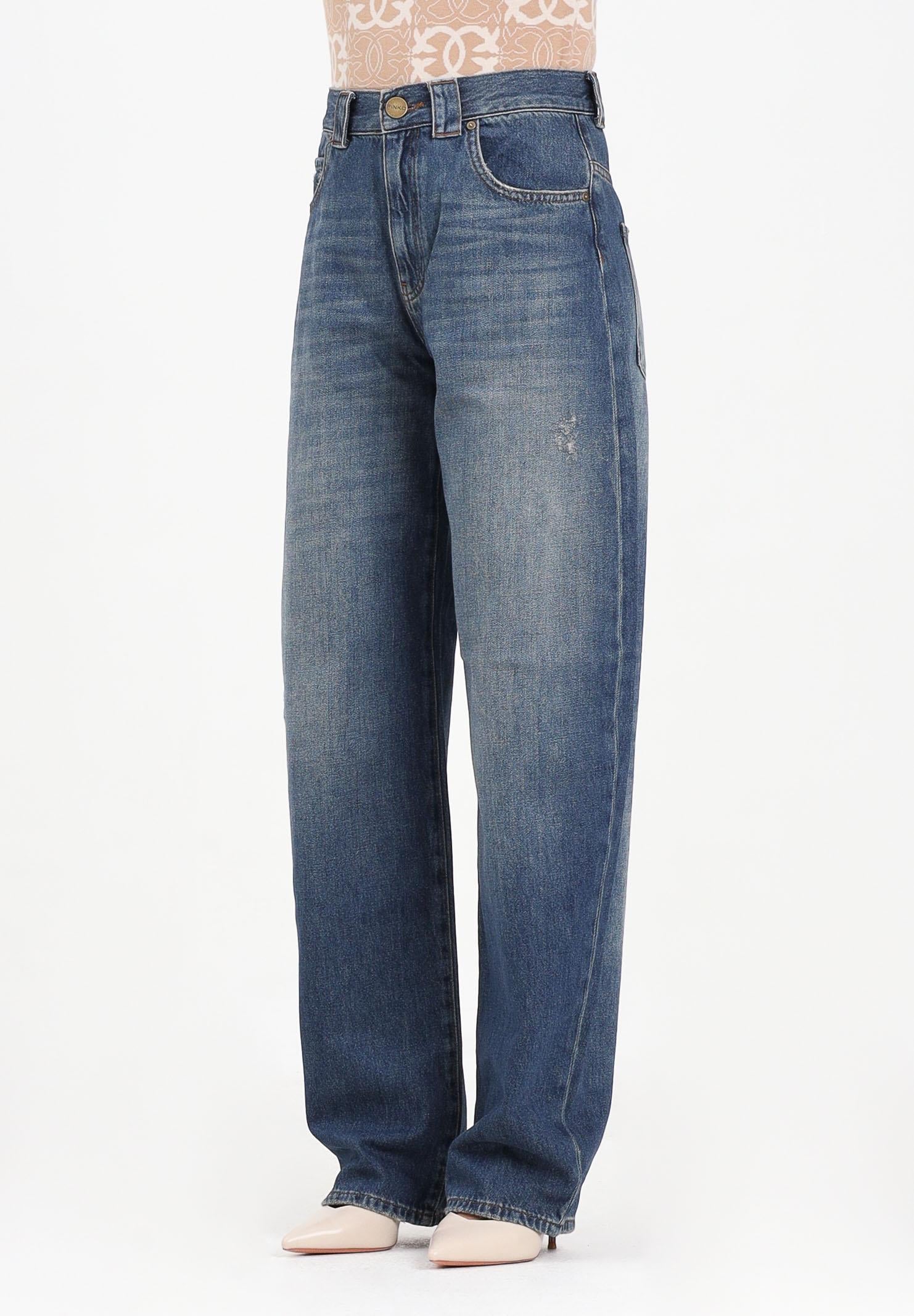 Image of PINKO Jeans balloon in denim scuro da donna