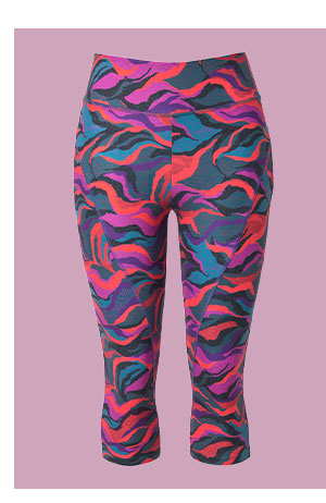 Leggings sportivi a 3/4 di jersey termico con vita alta e materiale riciclato