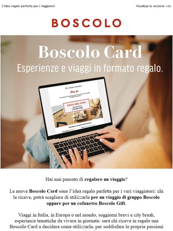 Viaggi ed esperienze in formato regalo, con le Boscolo Card