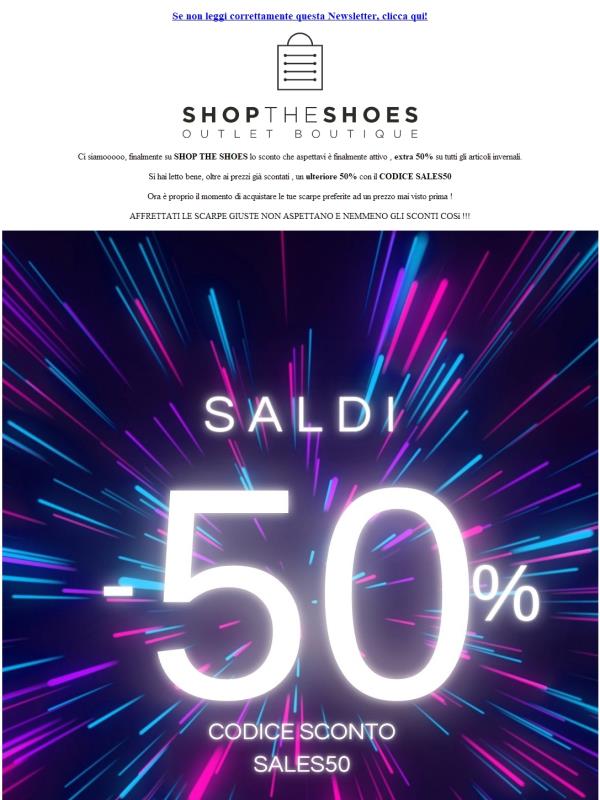 Ultimi giorni di saldi!! EXTRA 50%