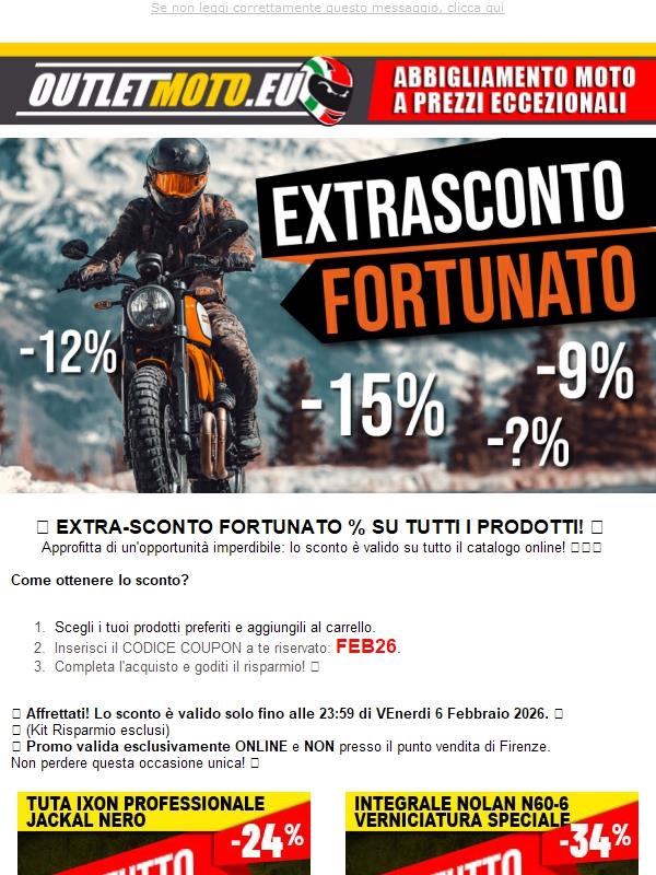 EXTRA SCONTO FORTUNATO  Su tutti i Prodotti Disponibili - Solo Per i Più Veloci - Spedizione Gratis!🚀