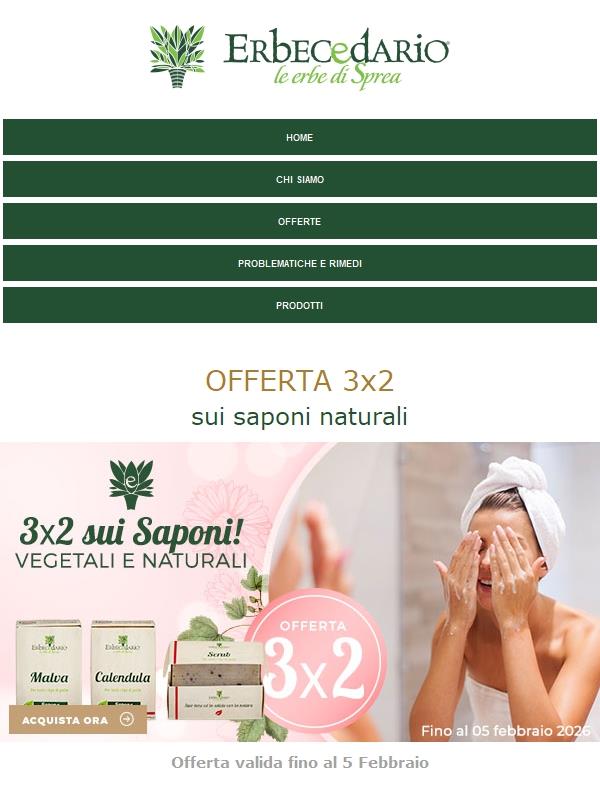 Attivo il 3x2 sui Saponi, provali tutti! 🎁