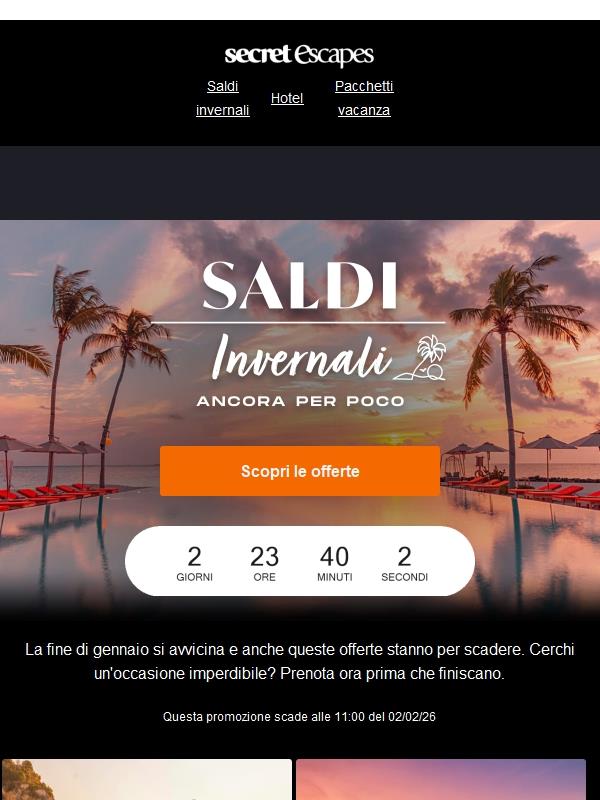 I saldi invernali scadono tra 72 ore