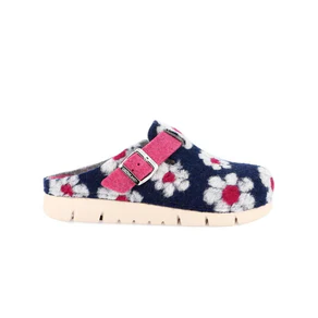 Grunland Pantofole Ciabatte Donna in Feltro Fantasia Blu