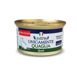 Image of UniPro Unicamente Sterilizzato Quaglia 85g umido gatto monoproteico
