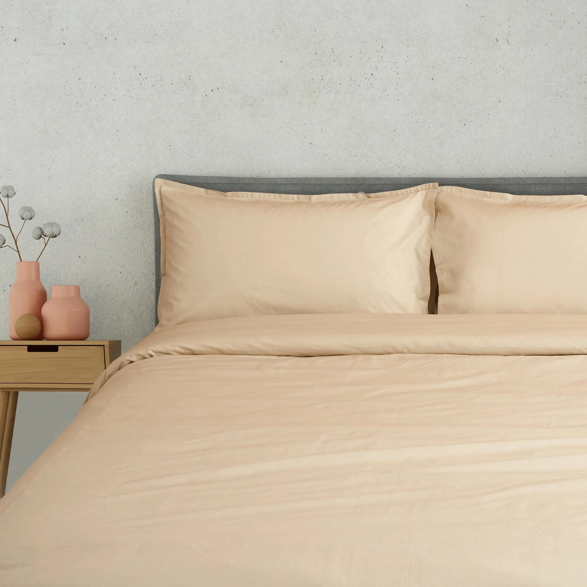 Image of Parure Copripiumino in Percalle di Cotone <br>200TC Tinta Unita - <b>Milano