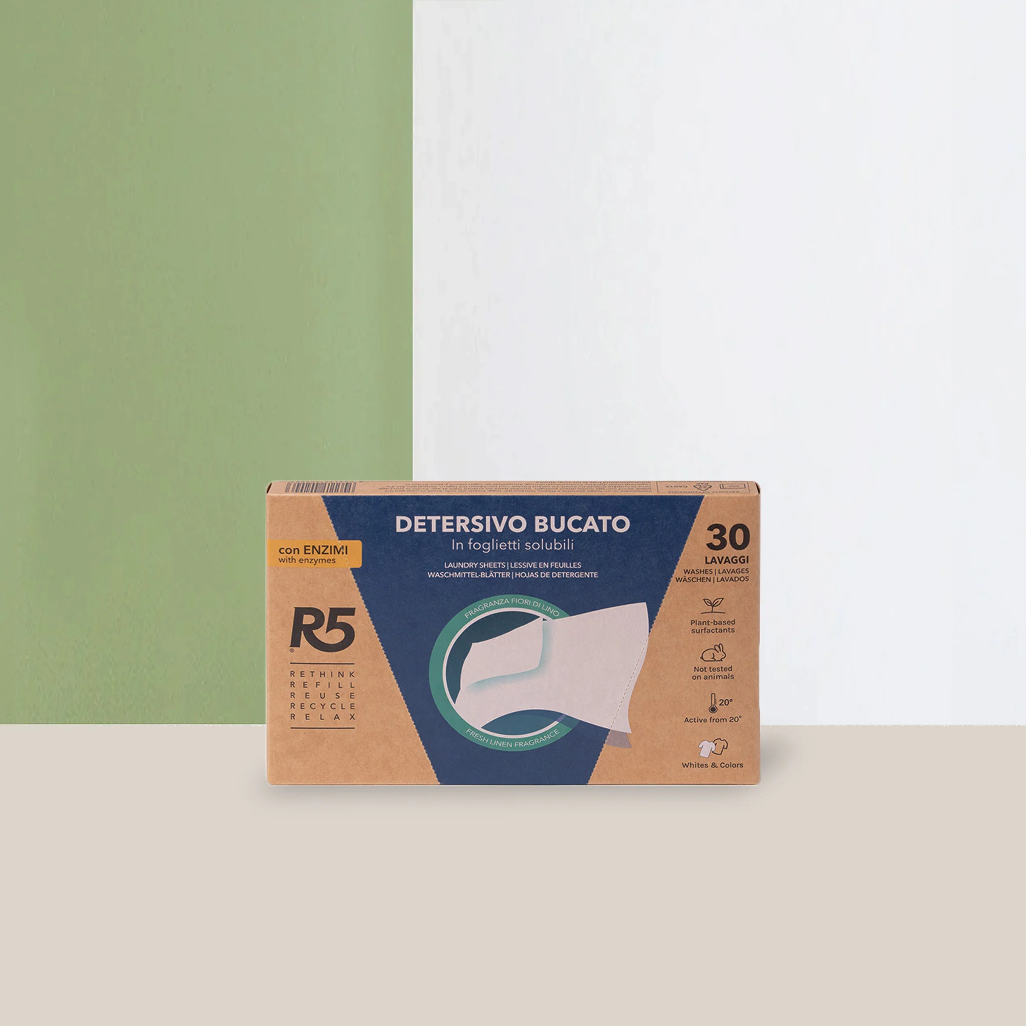 Image of R5 Detersivo Bucato in Foglietti con Enzimi 30 lavaggi