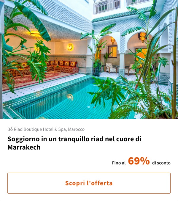 Soggiorno in un tranquillo riad nel cuore di Marrakech