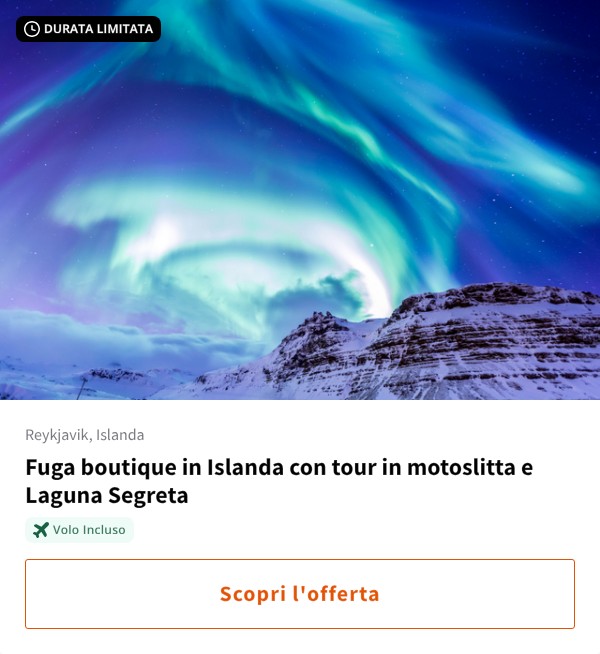 Fuga boutique in Islanda con tour in motoslitta e Laguna Segreta