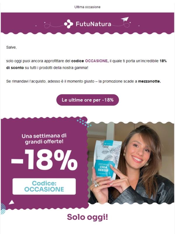 Acchiappa il 18% di sconto 🏃