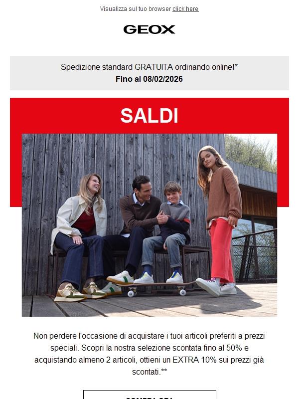 SALDI fino al 50% + EXTRA 10% per tutta la famiglia! 🌟