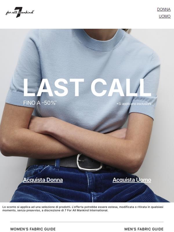 LAST CALL | Fino a -50%