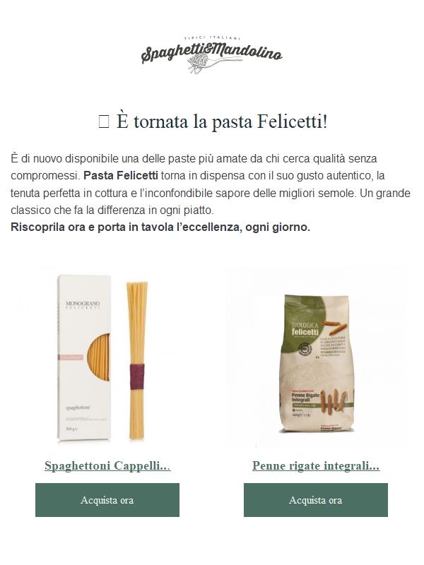🍝 È tornata la pasta Felicetti!