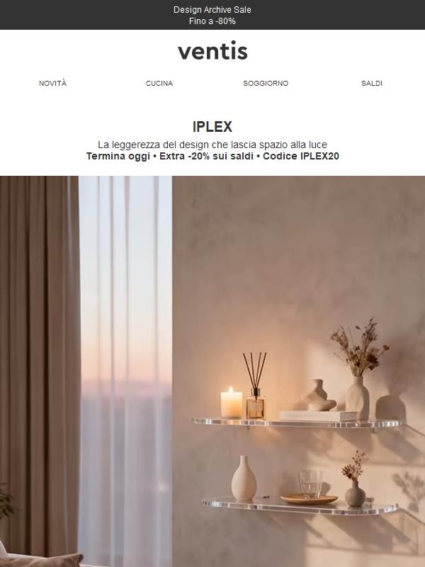 Ultimo giorno: -20% extra sui saldi living