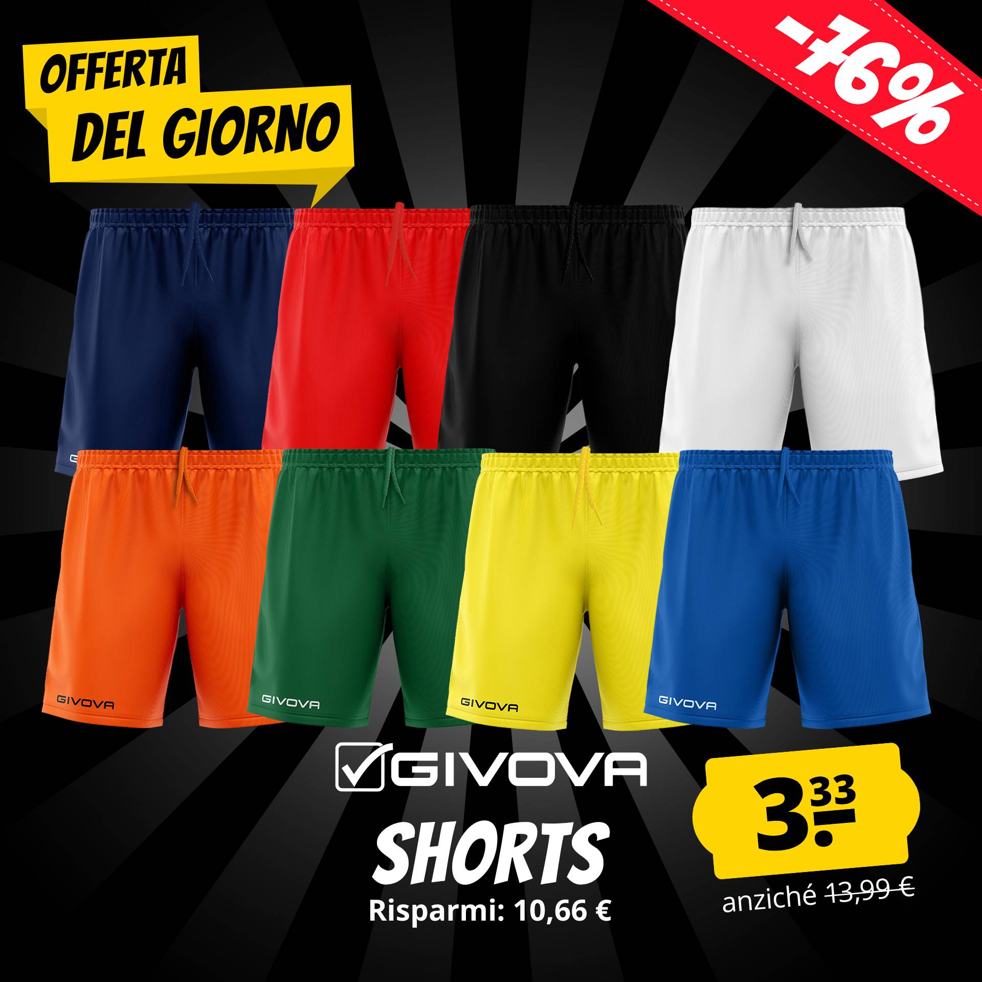 givova one pantaloncini per l allenamento