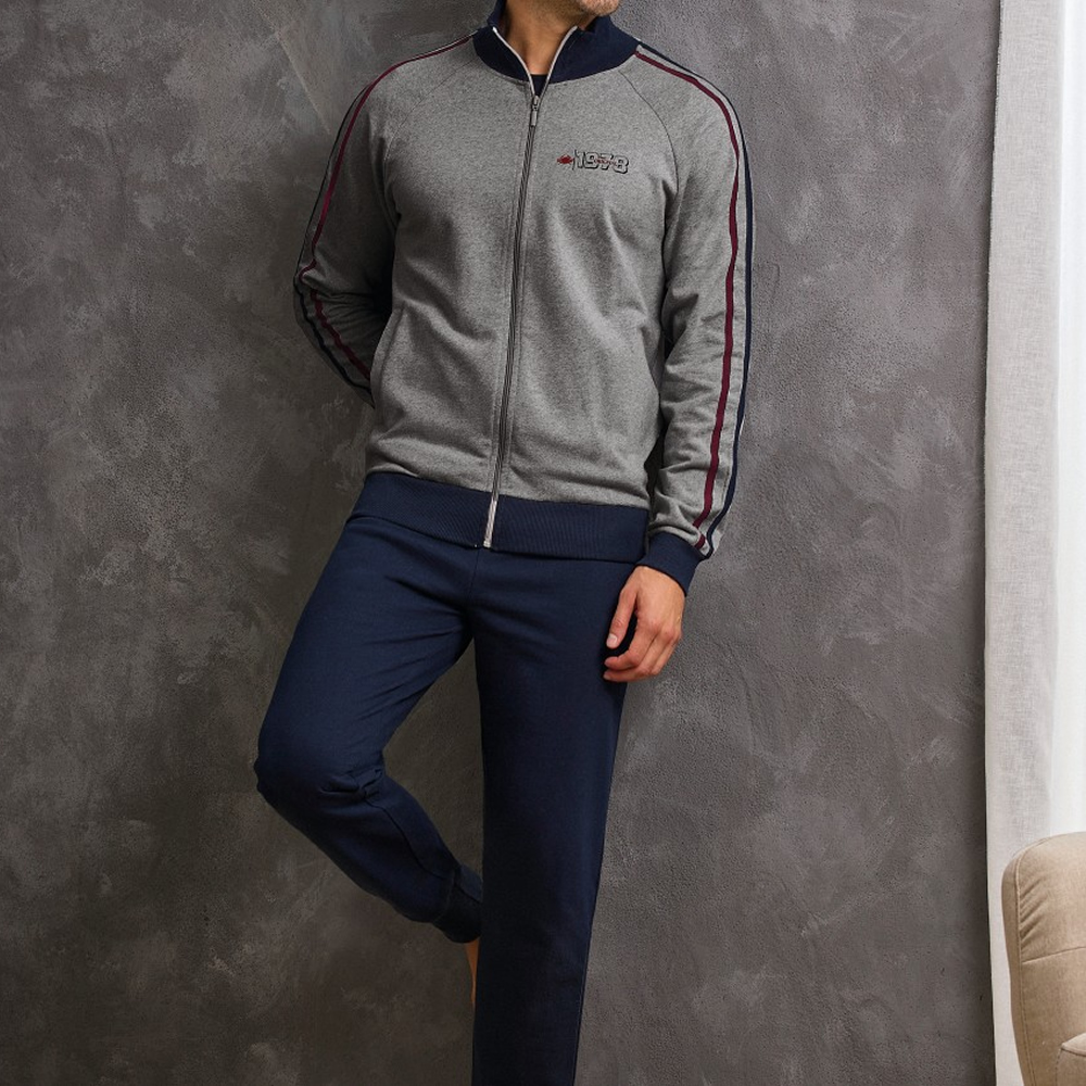 Image of TUTA DA UOMO APERTA FULL ZIP 2025 COTONE FELPATO IL GRANCHIO