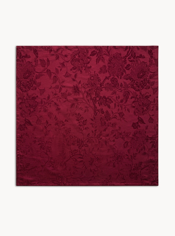 Centrotavola in cotone e lino jacquard motivo floreale