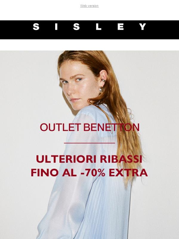 Outlet Benetton: ulteriori ribassi fino al -70% extra
