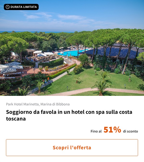 Soggiorno da favola in un hotel con spa sulla costa toscana