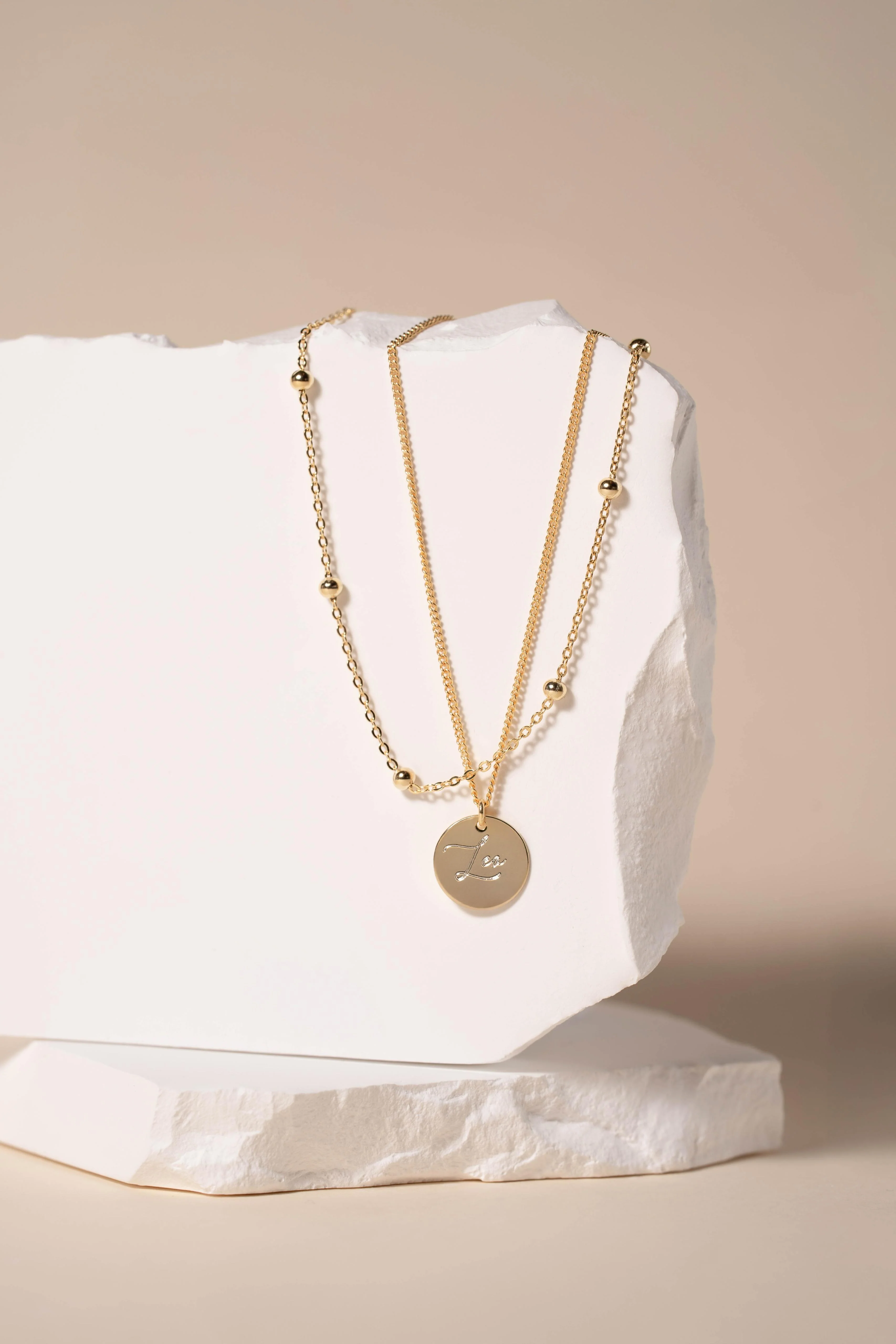 Collana Doppia Catena Con Disco Personalizzata Con Nome - Infants