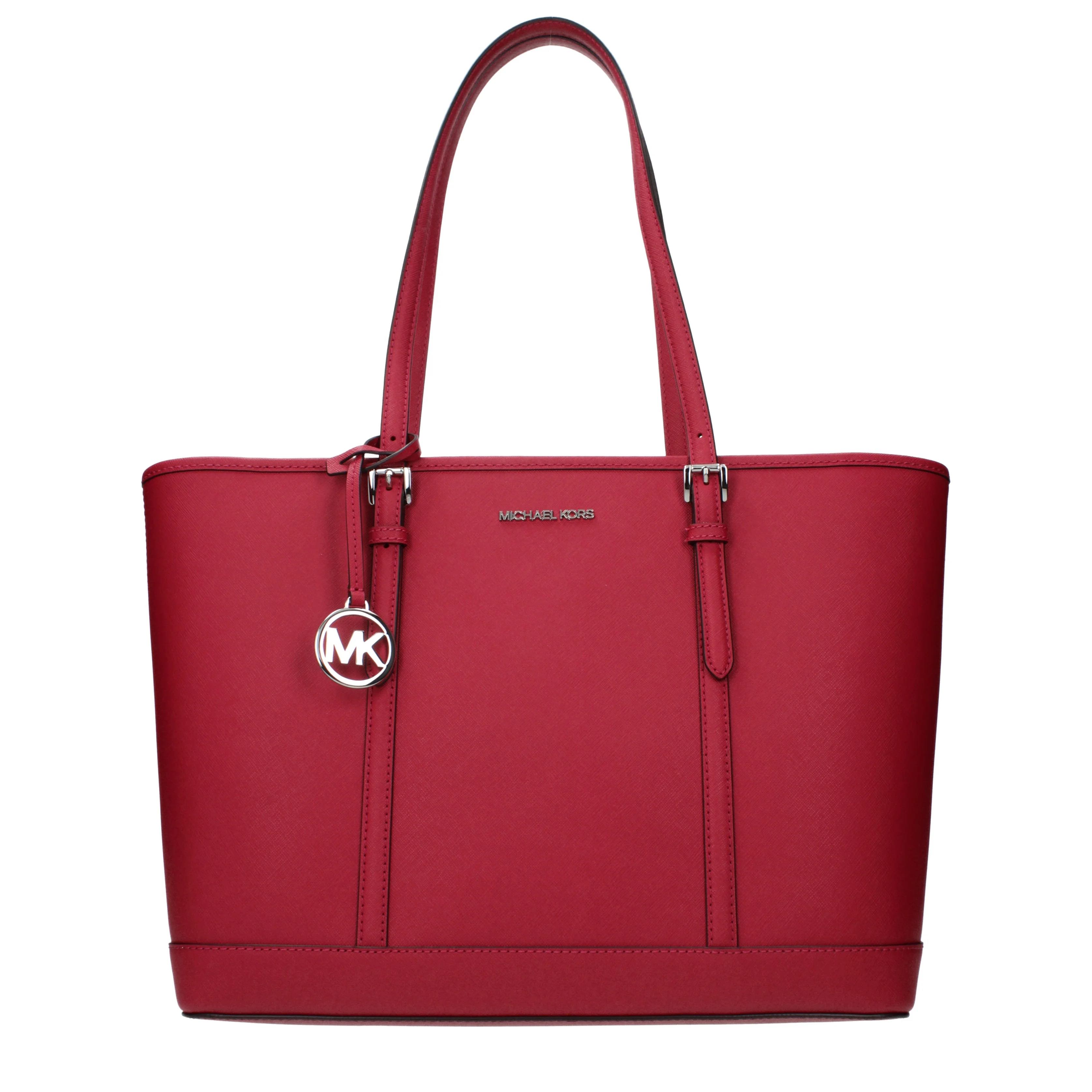 Michael Kors Shoulder Bags Women Leather Red/Dark Raspberry