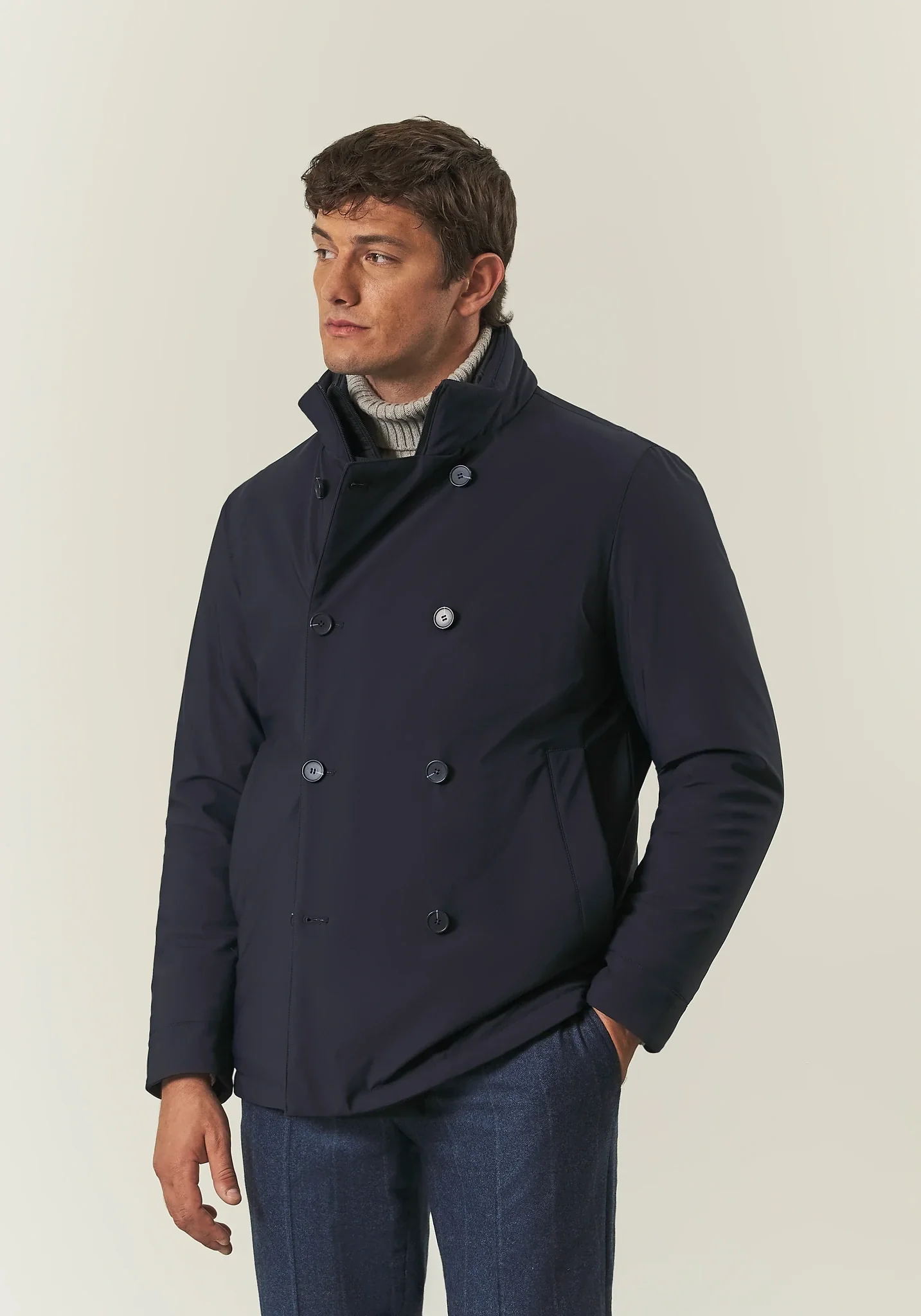 Image of Peacoat blu tessuto tecnico