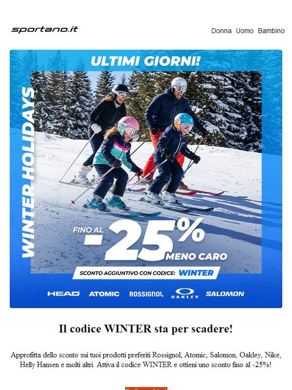Ultima occasione! Ultimo momento del Winter Holiday fino al -25%!