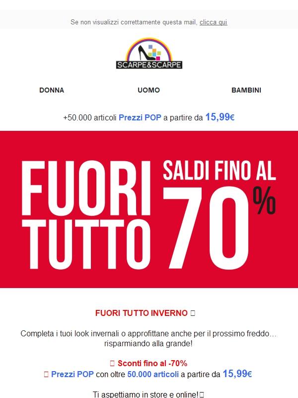 Sconti fino al -70% 😍 FUORI TUTTO!