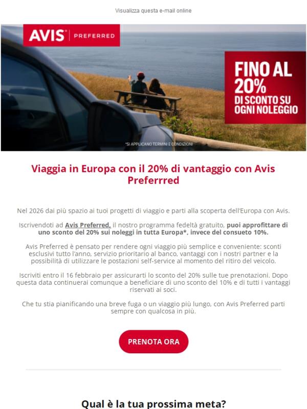 Un buon motivo per diventare Avis Preferred