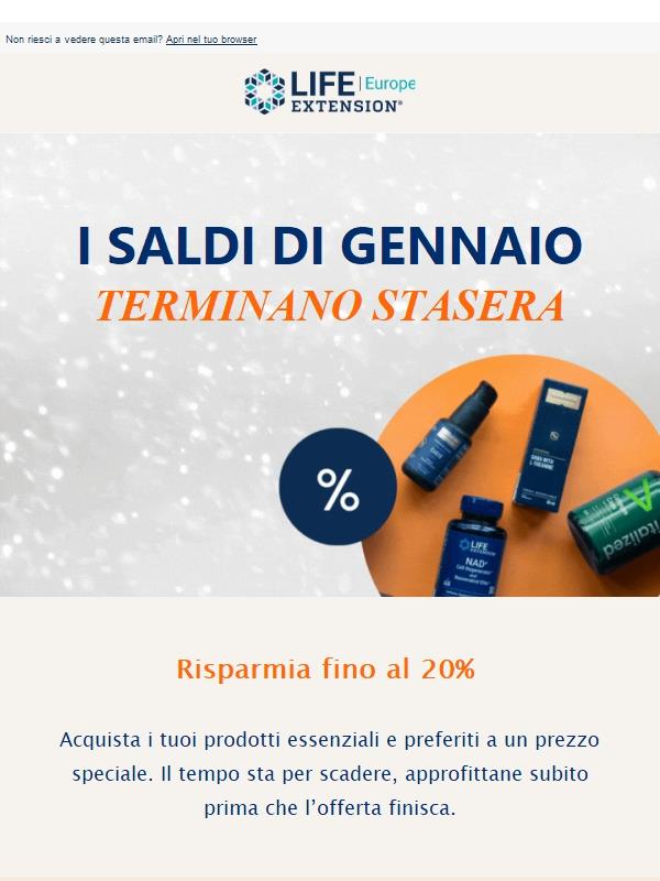 Risparmia fino al 20 % – termina stasera! 🚀