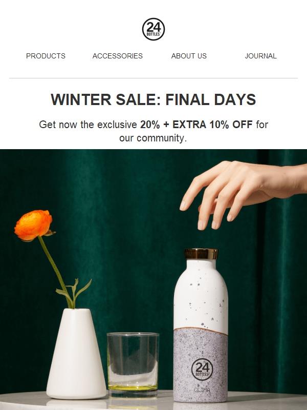 ⚡ Winter Sale FINAL DAYS: 20% + EXTRA 10% OFF