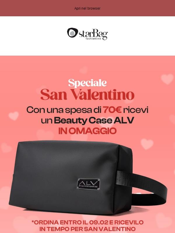 💝 Speciale San Valentino: Beauty Case in omaggio con un ordine minimo di 70€