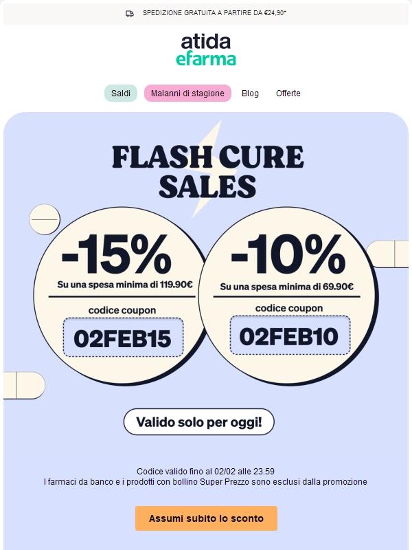 ⚡ Flash Cure Sales | Fino al 15% di Sconto!