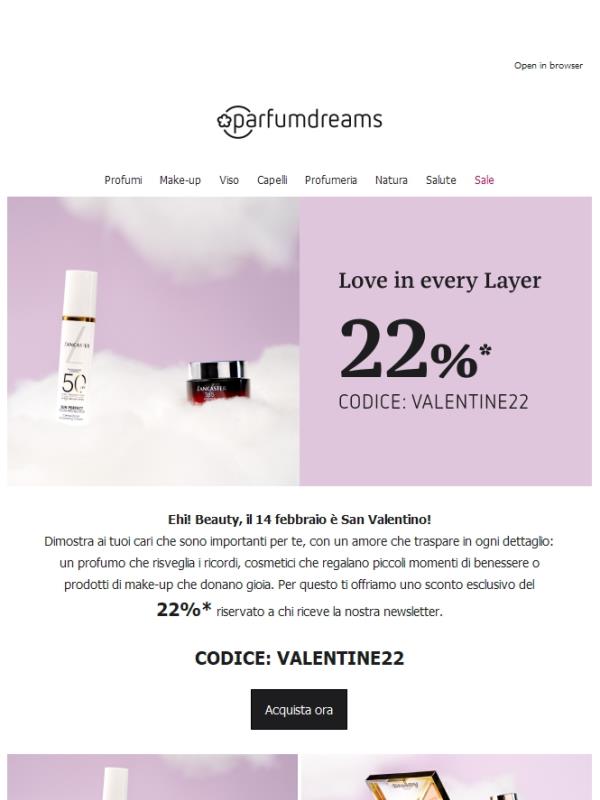 -22% | San Valentino in arrivo 🔜