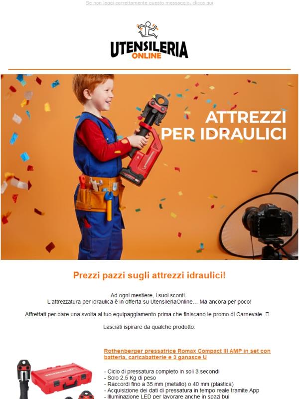 Prezzi pazzi sugli attrezzi idraulici!