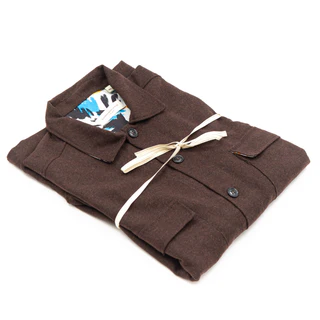 Shirt Jacket in lana marrone