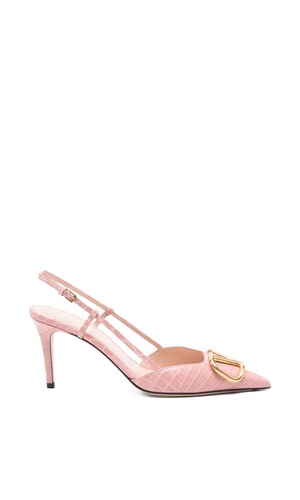 VLogo Signature leather slingback pumps