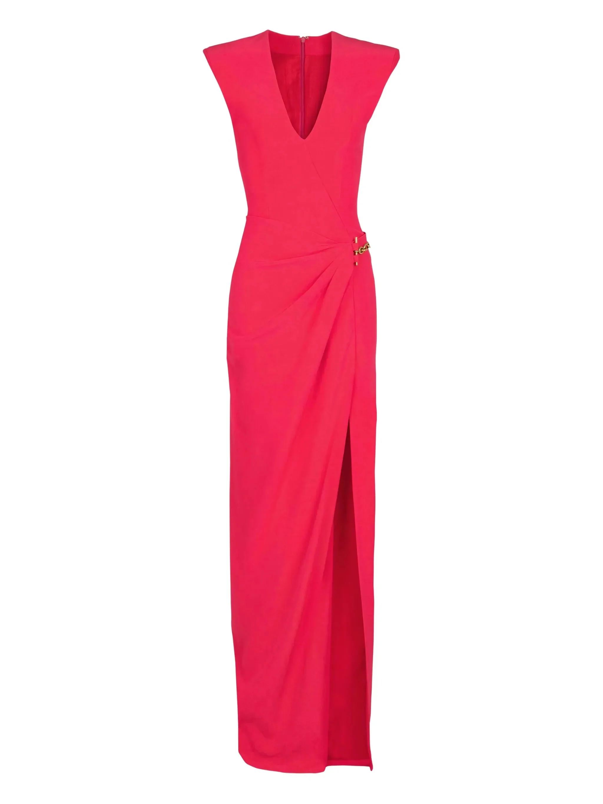 Image of Balmain Chain-embellished Crepe Dress