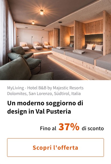 Un moderno soggiorno di design in Val Pusteria