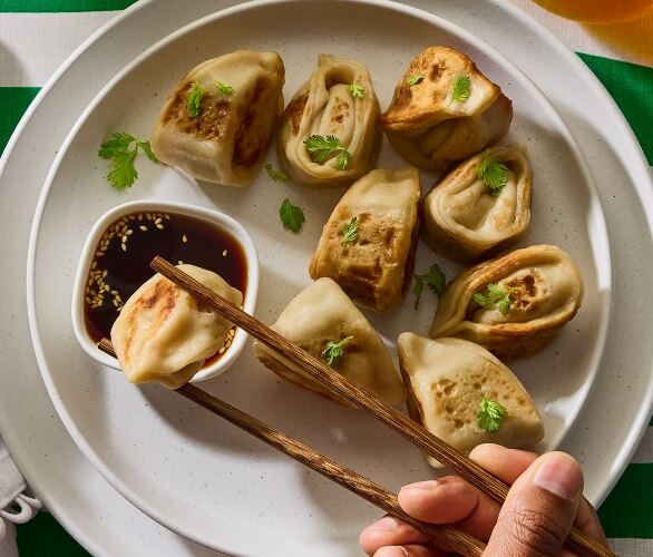 Dumplings with shrimp cilantro filling