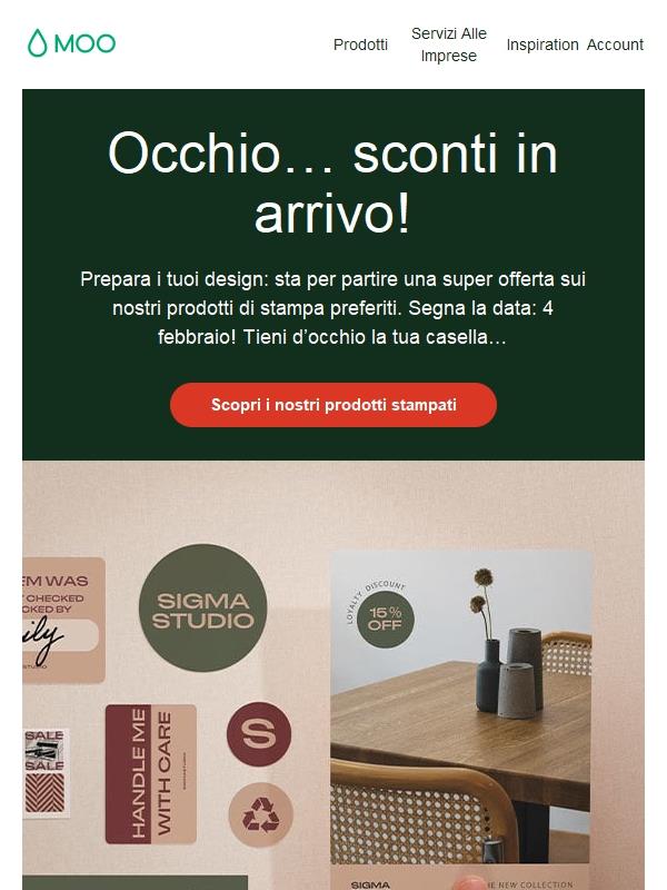 Ehi! Fai scorta dei tuoi prodotti stampati preferiti 👋