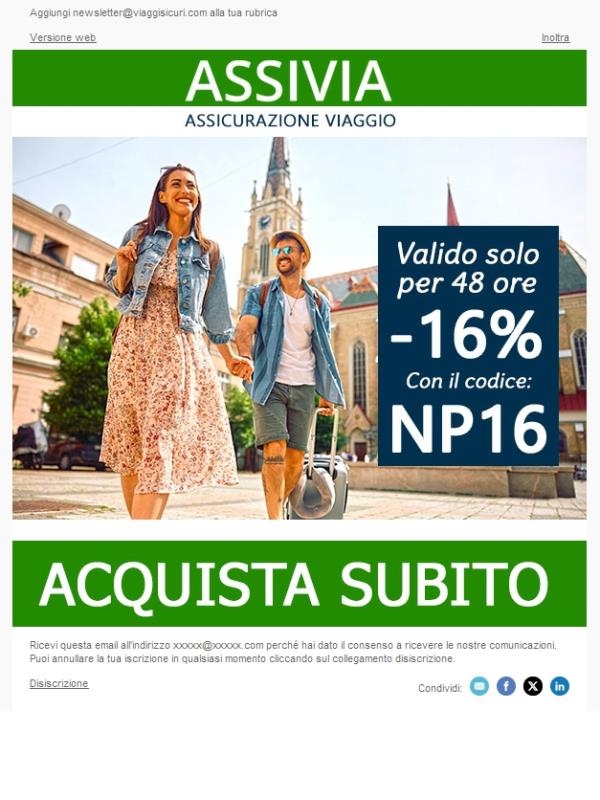 - 16% su tutte le nostre polizze!