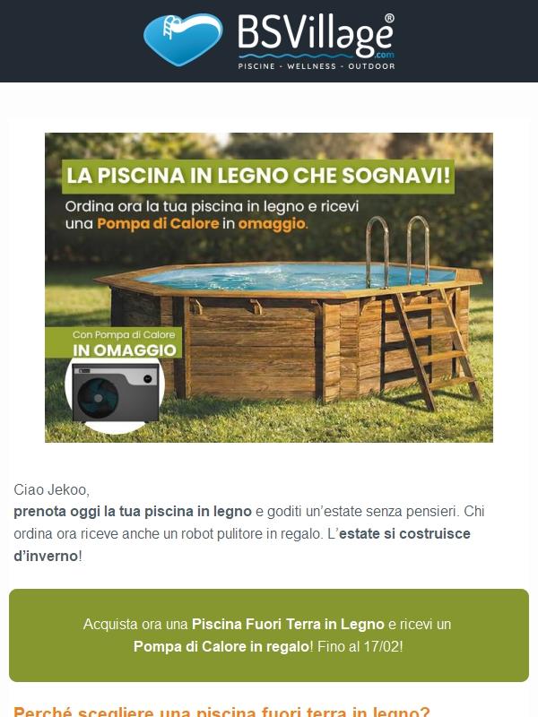 🎁 Ordina ora la piscina in legno: Robot in regalo e zero stress d'estate