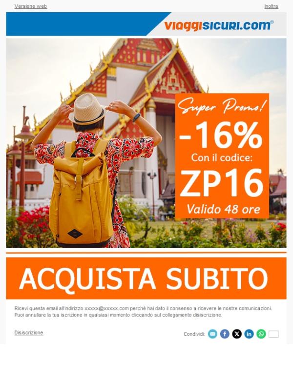 - 16% su tutte le nostre polizze!