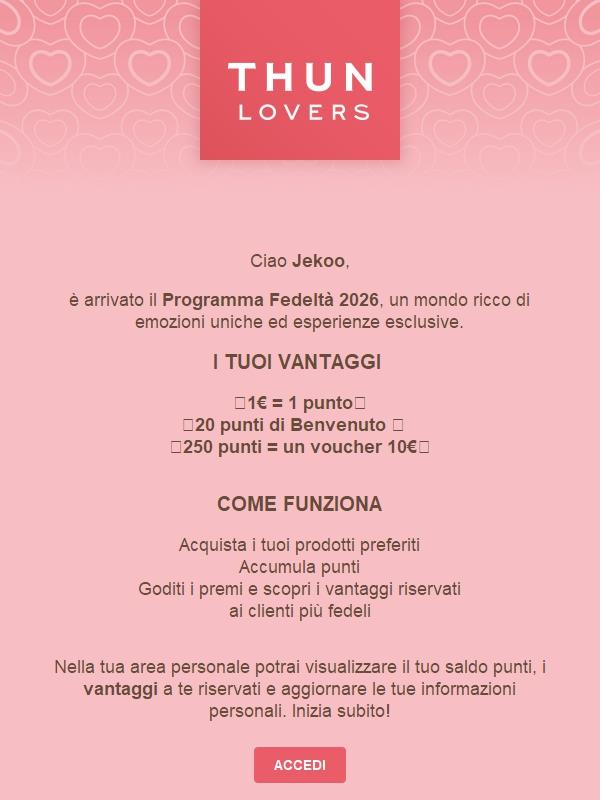 🎉 Inizia il Programma Fedeltà 2026