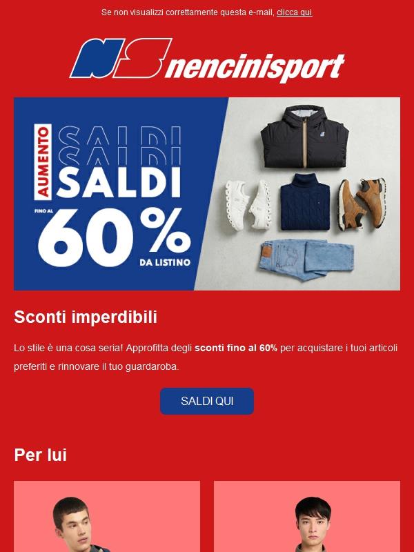 Fino al 60% di sconto su lifestyle e sport!