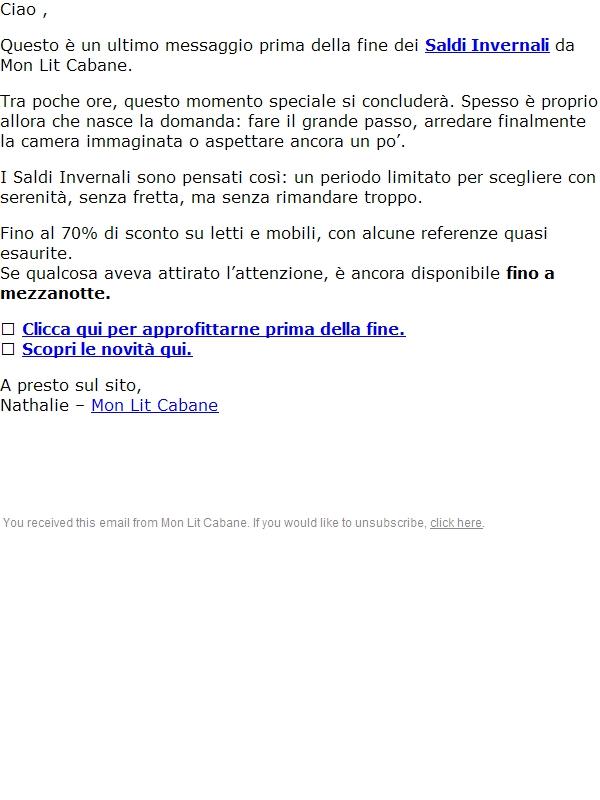Si consiglia di aprire questa email prima di mezzanotte