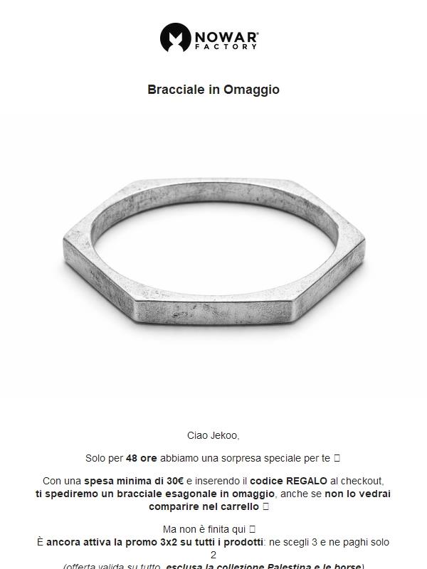 🎁 Solo 48 ore: bracciale in regalo + 3x2 attivo!