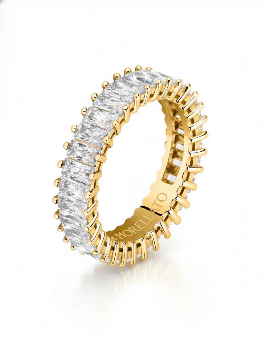 Anello MORELLATO donna Baguette dorato / cristalli bianchi